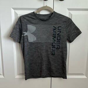 Boys Gray Under Armor Tee Shirt